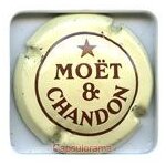 Capsule de champagne moet et chandon jaune - creme marron