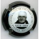 Capsule de champagne pierre brivois - fond blanc, contour noir, cercle, portrait noir  pierre brivois , ...