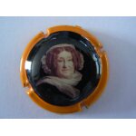 Capsule de champagne veuve cliquot. petit portrait et int�rieur de la capsule orang�