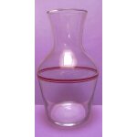 Carafe a eau ou autre - verre translucide avec trait / liser� rouge - 1 litre