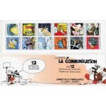 Carnet 12 timbres la communication par 12 auteurs de la bande dessine franaise (greg, fred, reiser, ...