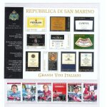 Carnet 16 timbres - saint marin (san marino) non commercialise : ferrari et crus de vins Carnet 16 timbres - saint marin (san marino) non commercialise : ferrari et crus de vins