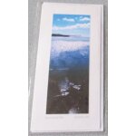 Carte double avec paysage marin dans les tons de bleu reflets a mar�e basse ( reflections at low tide ...