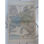 Carte : l'europe centrale a la fin de 1860, avec indication de tous les chemins de fer - carte dress�e ...