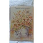 Carte fleurie avec mention  sincres remerciements  + une enveloppe de couleur saumon