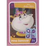 Carte / image jouons r�vons - la belle et la b�te / mme samovar - disney - auchan - n 24 - 2024