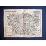 Carte plan  d�partements et districts de bourgogne, franche - comt� et lyonnois - partie septentrionale  ...