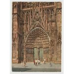 Carte postale alsace pittoresque, strasbourg, bas - rhin, la cath�drale, portail central, 1970