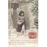 Carte postale ancienne coloris�e ( tampon de la poste : 1908 ) : la mendiante du panth�on ( n 3 - avec ...