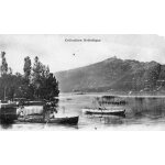 Carte postale ancienne debut xx eme siecle - n 2204 - aix les bains - lac du bourget - dent du chat - ...