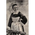 Carte postale ancienne, france, finist�re ( 29 ), chateauneuf du faou, jeune fille en costume
