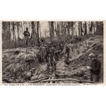 Carte postale ancienne, france, guerre 1914 - 1915, les tranch�es, construction d'une tranch�e sous bois, ...
