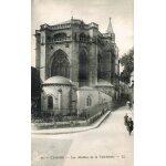 Carte postale ancienne, france, lot ( 46 ), cahors, les absides de la cathdrale, anime, passants