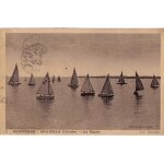 Carte postale ancienne, france, normandie, calvados ( 14 ), ouistreham, riva bella, les r�gates - oblit�ration ...