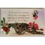 Carte postale ancienne, france, voeux, bouquet de fleurs dans une brouette Carte postale ancienne, france, voeux, bouquet de fleurs dans une brouette