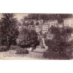 Carte postale ancienne, france, vosges ( 88 ), plombi�res les bains, square louis fran�ais et coteau ...