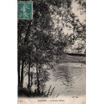 Carte postale ancienne, france, yvelines ( 78 ), mantes, l'ile aux dames - texte du 03 / 07 / 1910