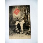 Carte postale ancienne - idylle auvergnate - timbr�e