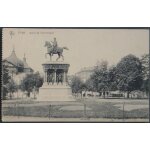Carte postale ancienne - li�ge - statue de charlemagne