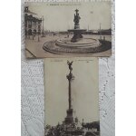 Carte postale ancienne - (lot de 2) - bordeaux - la fontaine des 3 graces - le monument des girondins ...
