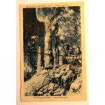 Carte postale ancienne lot puits de padirac partie superieure du lac de la pluie les obelisques