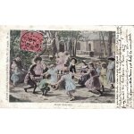 Carte postale ancienne publicitaire des chocolats vinay - s�rie i v - 28 sujets n11, france, ronde d'enfants, ...