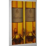 Carte postale ancienne sauternes barsac bouteilles couleur jaune miel