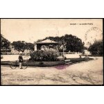 Carte postale ancienne, s�n�gal, dakar, le jardin public, kiosque, v�lo