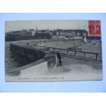 Carte postale ancienne de st - malo, vue vers la ville prise du m�le (1912). ecrite au dos.