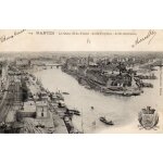 Carte postale ancienne - avec timbre et blason - nantes - le quai de la fosse - l'ile feydau - l'ile ...
