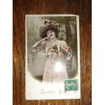 Carte postale de bonne fête ancienne, (années 20 je pense) oblitérée a rouen Carte postale de bonne fête ancienne, (années 20 je pense) oblitérée a rouen