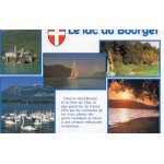 Carte postale couleur - le lac du bourget - l'abbaye d' hautecombe - voiliers - statue de lamartine - ...