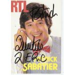 Carte postale d�dicac�e animateur t�l� radio francais patrick sabatier rtl
