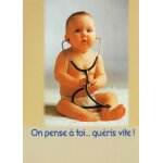 Carte postale - enfant - on pense a toi. . . gueris vite! - messages sentiments