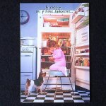 Carte postale fillette petite fille et chien devant frigo cuisine a chacun ses p'tites petites faiblesses ...