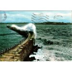 Carte postale, france, ille et vilaine ( 35 ), saint malo, temp�te sur le m�le des noires - oblit�ration ...