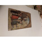 Une carte postale avec garons et filles en costume d'alsace