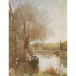 Carte postale jean baptiste corot la liseuse sur la rive boisees