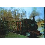 Carte postale de merlimont (pas de calais) parc d'attractions bagatelle : le train a vapeur en gare Carte postale de merlimont (pas de calais) parc d'attractions bagatelle : le train a vapeur en gare