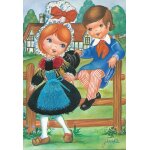 Carte postale moderne   brode   :   en normandie   ( fillette & petit garon en costumes traditionnels ...
