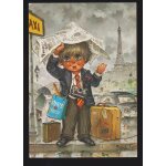 Carte postale  ; les petits ; par michel thomas