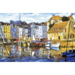 Carte postale tableau du port d'honfleur (calvados) peinture de philippe de lestrange