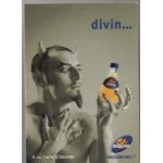 Carte postale theme boissons divin. . . orangina - a la pulpe d'orange - secouez moi
