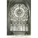 Carte postale de troyes (aube) cath�drale - grande rosace du portail nord