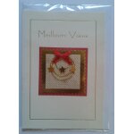 Carte postale meilleurs voeux en relief avec volet de correspondance et enveloppe 16, 9 / 12cm