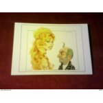 Carte postalee mustacchi caricature de brigite bardot et de funes
