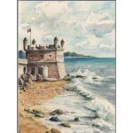 Carte posyale theme peintures ref album bleu - 15061044 - menton - le bastion j. cocteau - aquarelle ...