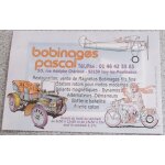 Carte publicitaire des bobinages pascal a issy les moulineaux - d�cor�e de v�hicules r�tros : avion, ...