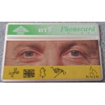 Carte t�l�phonique anglaise 40 units - b t phonecard & r. n. i. b. - avec les yeux d'une c�l�brit� cach�e ...