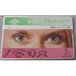 Carte t�l�phonique anglaise 40 units - b t phonecard & r. n. i. b. - avec les yeux d'une c�l�brit� cach�e ...